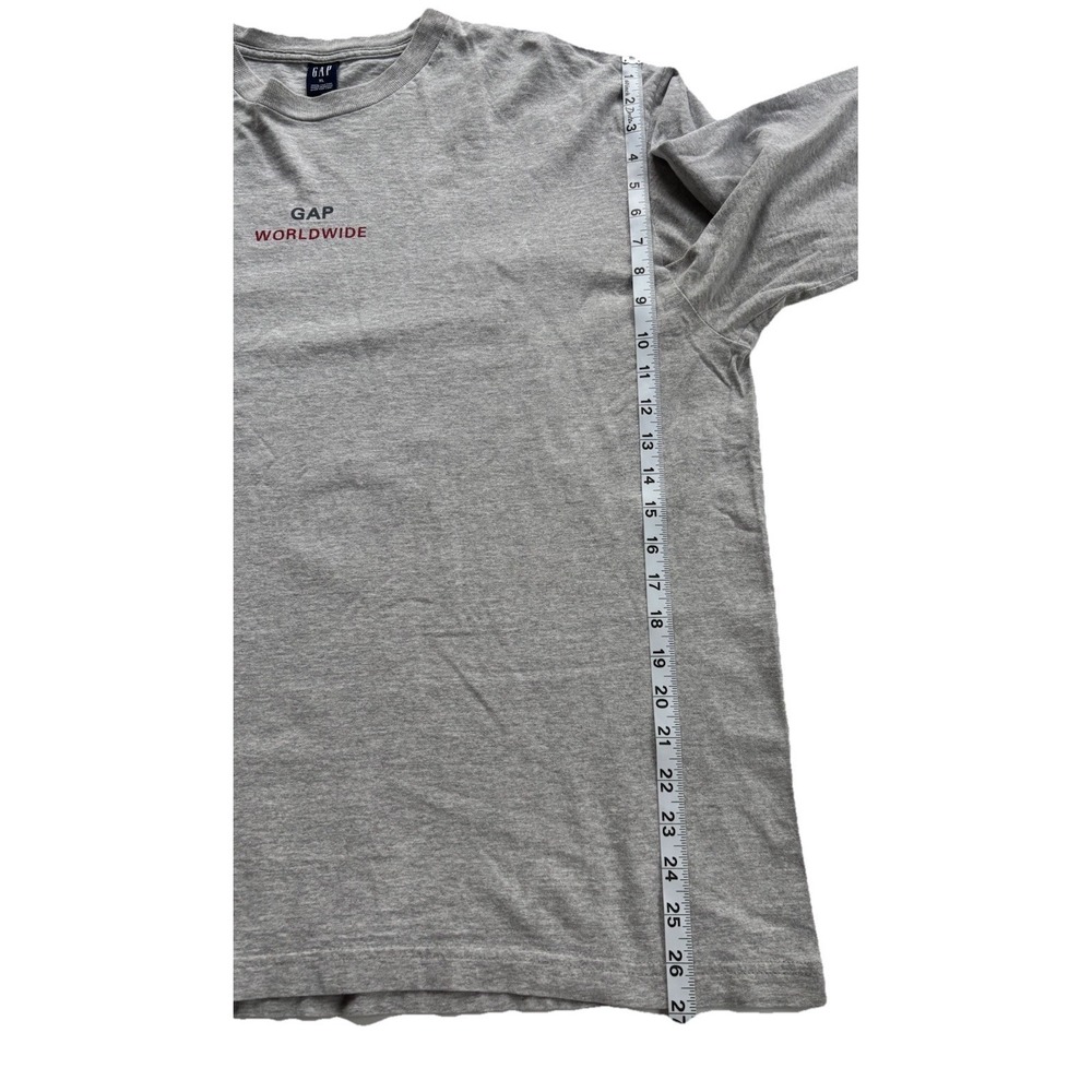 Vintage 90s/2000s Y2K Gap Worldwide Flags Long Sleeve Gray Men's T-Shirt Size XL - Picture 8 of 8